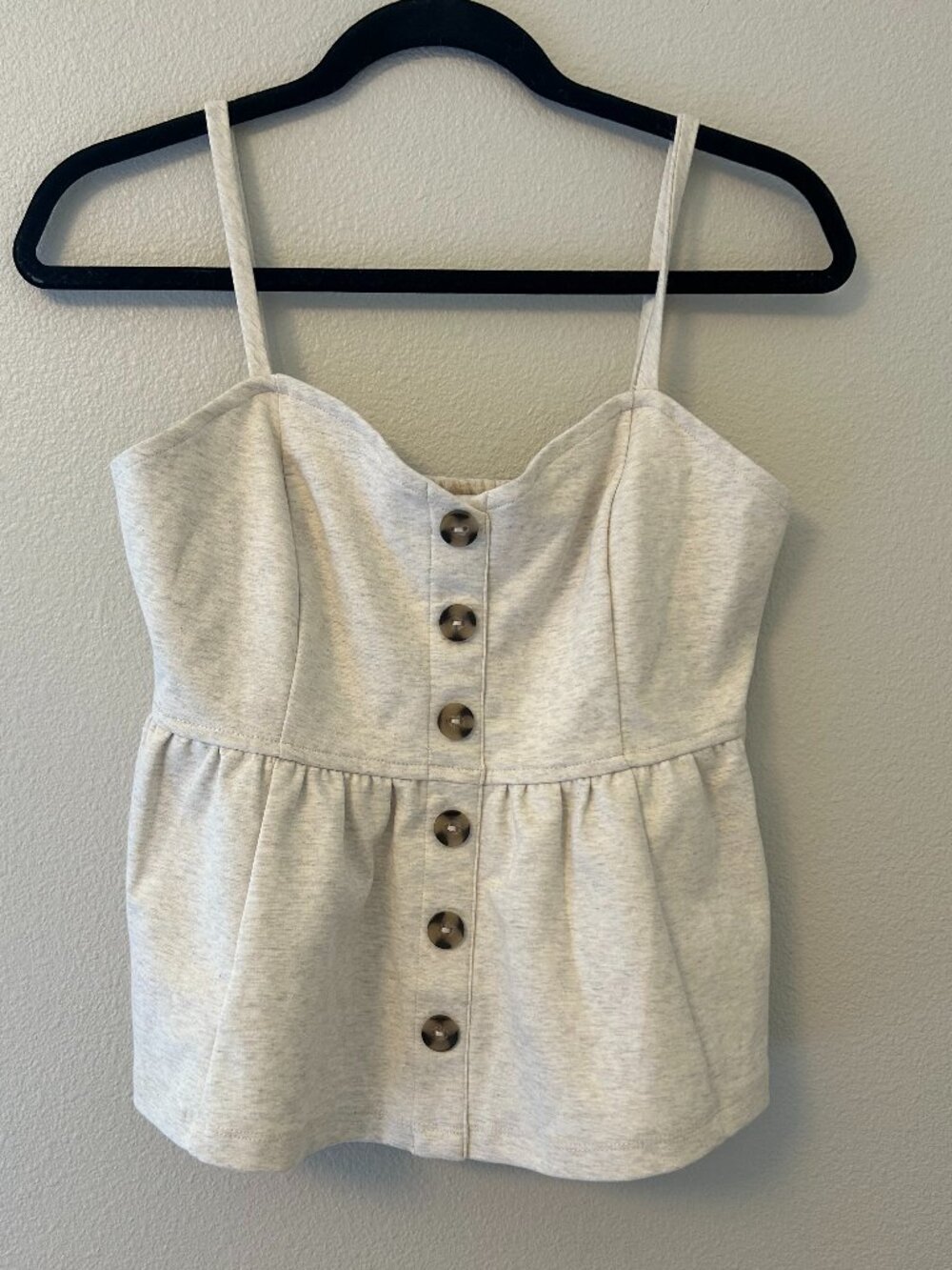 NWT Tan Babydoll Tank Anthro | "Everly Structured Tank"